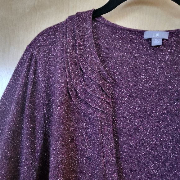J. Jill Wool Blend Cardigan Sweater Mauve/ Plum Size X-Large - Picture 9 of 12